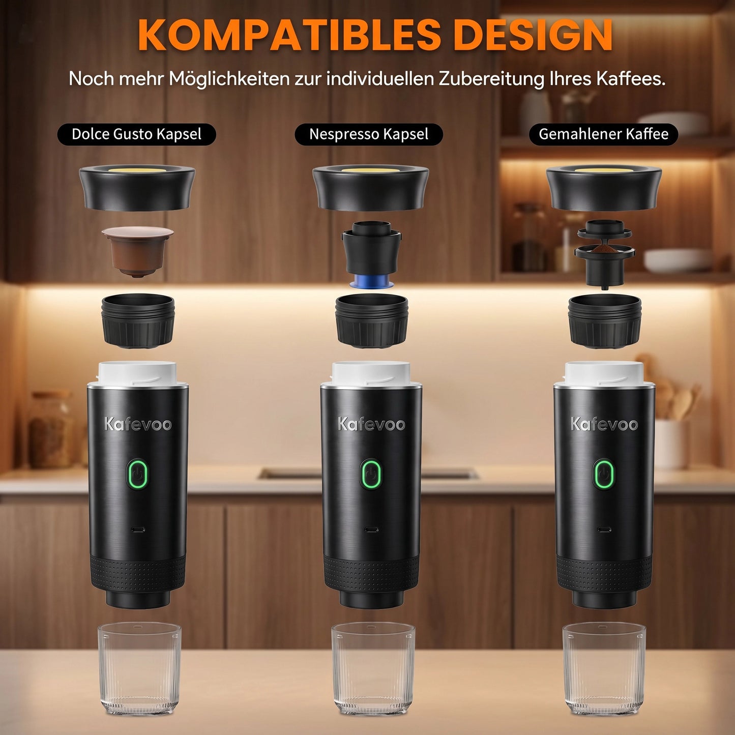 Kafevoo Nano Tragbare Espresso mit Akku
